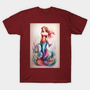 Colorful Rainbow Inspired Mermaid T-Shirt